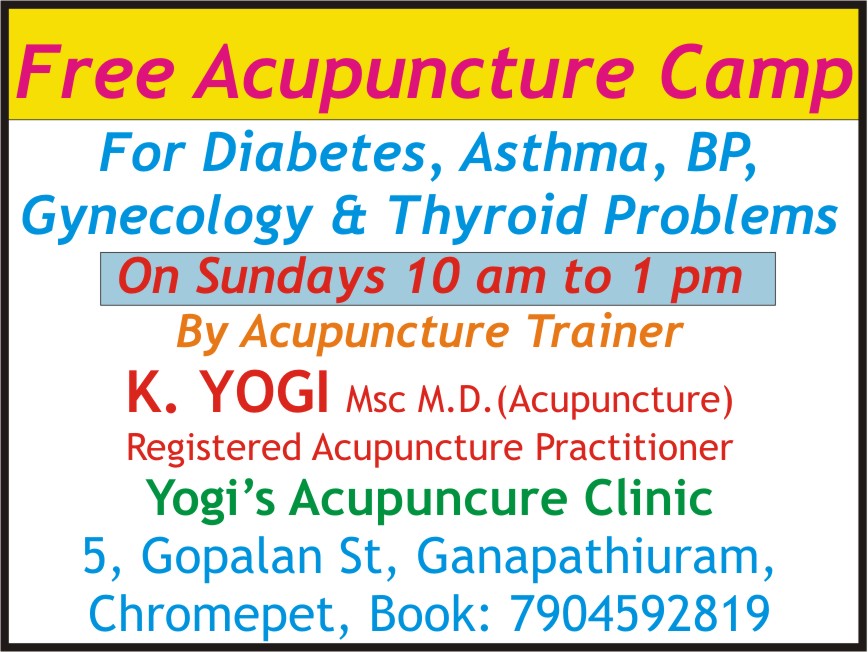 Free Acupuncture Camp in Chennai
